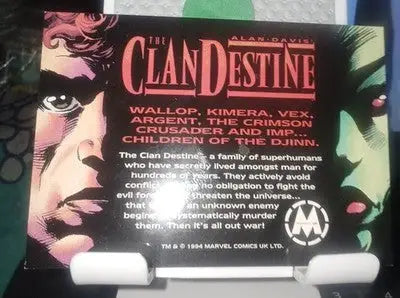 Vintage Clandestine Marvel Comic Promo Trading Card 1994 Alan Davis X-Men L@@k - Marvel Card Single