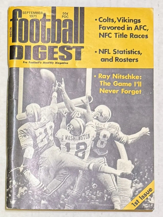 Vintage Football Digest First Issue September 1971 Great Copy - Sports Memorabilia