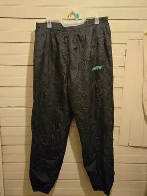 Vintage Game Day NFL Pants Mens XXL New York Jets Black Windbreaker Track Pants - Apparel