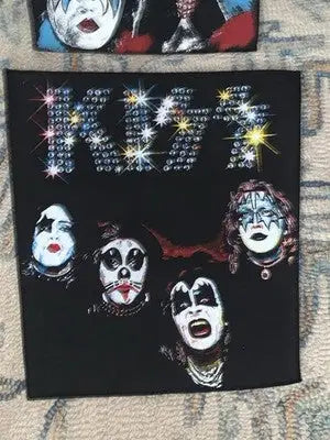 Vintage Kiss Back Patch LOT 4 Debut Destroyer Demon Album Unused Ken Kelly Art - Collectibles