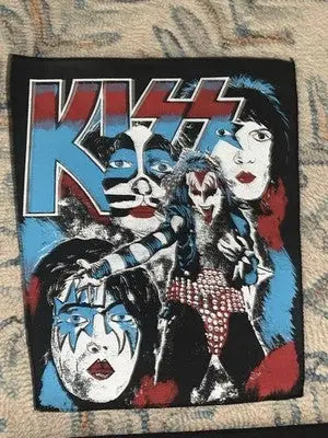 Vintage Kiss Back Patch LOT 4 Debut Destroyer Demon Album Unused Ken Kelly Art - Collectibles