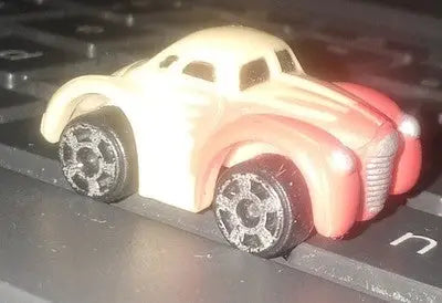 Vintage Micro Machines Galoob Hot Rod Racing Car Yellow with Red Flames PreOwned