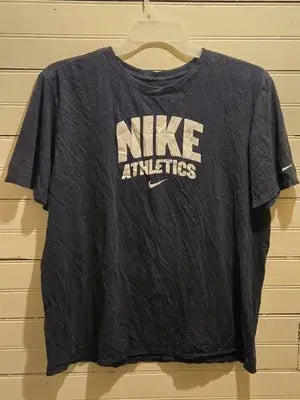 Vintage Nike T-Shirt Mens XL Navy Athletics Short Sleeve Crew Tee Swoosh Logo - Apparel