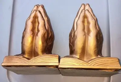 Vintage Norcrest Ceramic 2 Pairs Of Praying Hands Collectible Bookends Religious