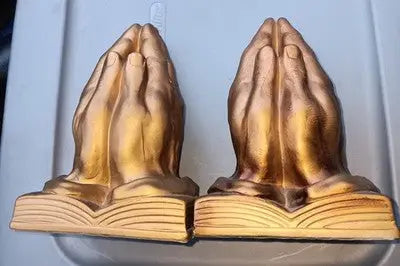 Vintage Norcrest Ceramic 2 Pairs Of Praying Hands Collectible Bookends Religious