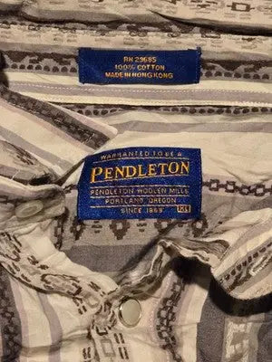 Vintage Pendleton Shirt Men’s XL 100% Cotton Native Striped Long Sleeve Snap - Apparel