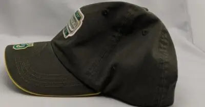 Dark green vtg American Needle Oregon Ducks cap with yellow brim edge and logo