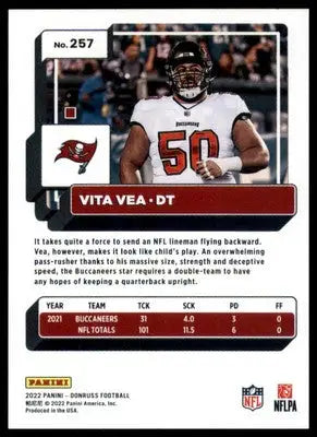 Vita Vea 2022 Donruss #257 Tampa Bay Buccaneers - Football Card Single