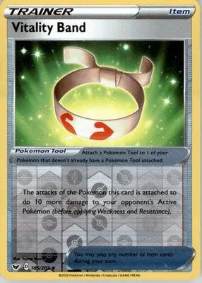 Vitality Band - SWSH01: Sword & Shield Base Set - Reverse Holo LP - #185/202 - Pokémon Card Single