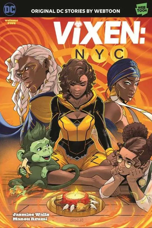 Comic book cover of Vixen NYC TPB Volume 05 with superheroines and glowing object