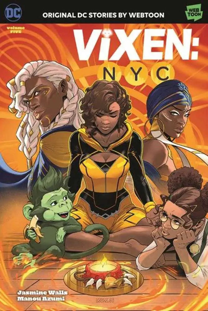 Comic book cover of Vixen NYC TPB Volume 05 with superheroines and glowing object