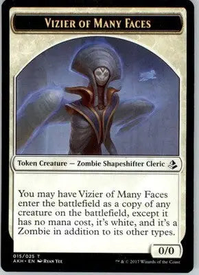 Vizier of Many Faces // Zombie Double-Sided Token - Amonkhet - 15 // 20 - Normal - TCG Card Single