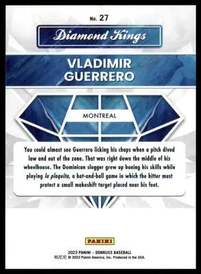 Vladimir Guerrero 2023 Donruss #27 Montreal Expos - Baseball Card Single
