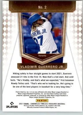 Vladimir Guerrero Jr. - 2021 Panini Chronicles - #2 - Timeless Treasures - Baseball Card Single