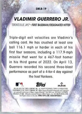 Vladimir Guerrero Jr. - 2023 Topps - #SMLB-19 - Stars of MLB Baseball - Baseball Card Single