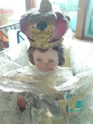 Vntg 1966 9’’ Infant Jesus of Prague Chalkware Statue by Columbia Statuary Christ - Other