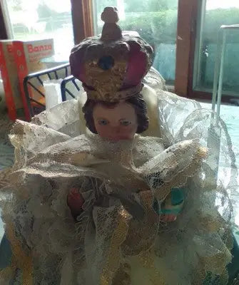 Vntg 1966 9’’ Infant Jesus of Prague Chalkware Statue by Columbia Statuary Christ - Other