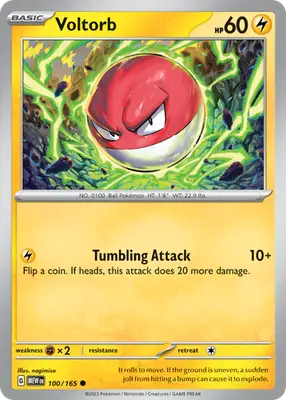Voltorb - 151 - 100/165 - Reverse Holo NM Pokemon - Pokémon Card Single