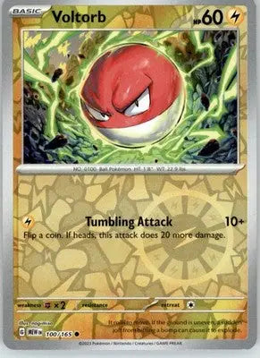 Voltorb - 151 - 100/165 - Reverse Holo NM Pokemon - Pokémon Card Single