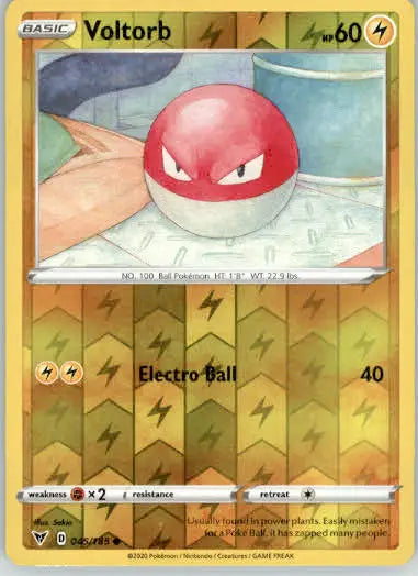 Voltorb - SWSH04: Vivid Voltage - 045/185 - Reverse Holo LP - Pokémon Card Single
