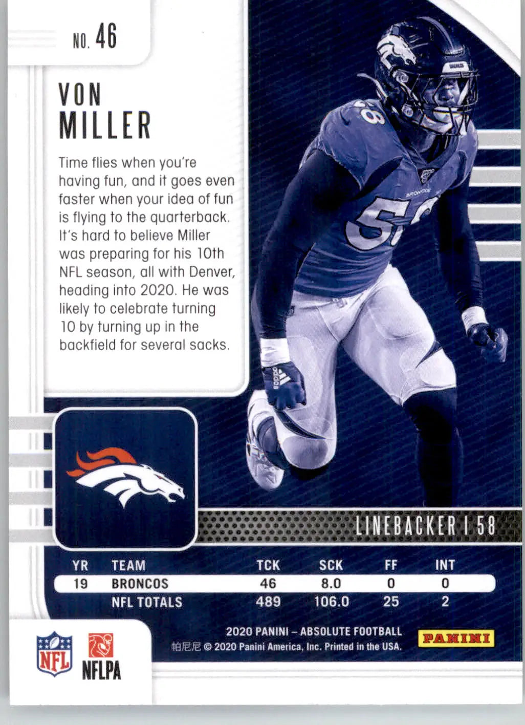 Von Miller - 2020 Panini Absolute - #46 - Retail Football