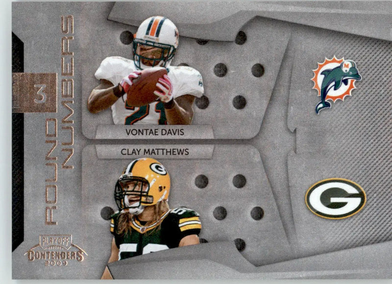 Vontae Davis / Clay Matthews - 2009 Playoff Contenders - #10 - Round Numbers - Football Card Single