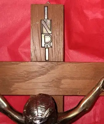 VTG Wall Hanging INRI Wood 12’’ x 6’’ Crucifix Cross Religious Metal Jesus Christ - Other
