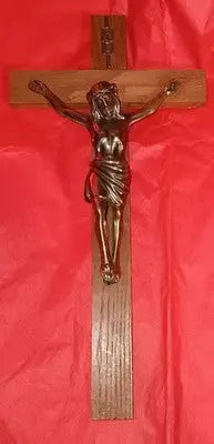 VTG Wall Hanging INRI Wood 12’’ x 6’’ Crucifix Cross Religious Metal Jesus Christ - Other