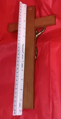 VTG Wall Hanging INRI Wood 12’’ x 6’’ Crucifix Cross Religious Metal Jesus Christ - Other