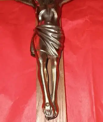 VTG Wall Hanging INRI Wood 12’’ x 6’’ Crucifix Cross Religious Metal Jesus Christ - Other
