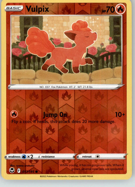 Vulpix - Silver Tempest - 017/195 - Reverse Holo LP Pokemon - Pokémon Card Single