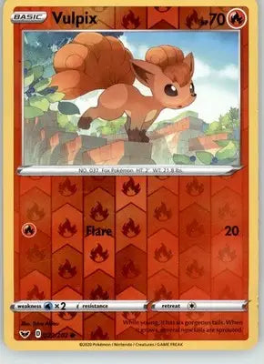 Vulpix - Sword & Shield Base Set - 022/202 - Reverse Holo LP Pokemon - Pokémon Card Single