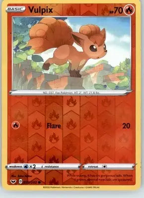 Vulpix - SWSH01: Sword & Shield Base Set - 022/202 - Reverse Holo LP - Pokémon Card Single