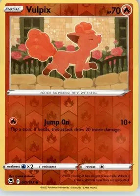 Vulpix - SWSH12: Silver Tempest - Reverse Holo LP - #017/195 - Pokémon Card Single