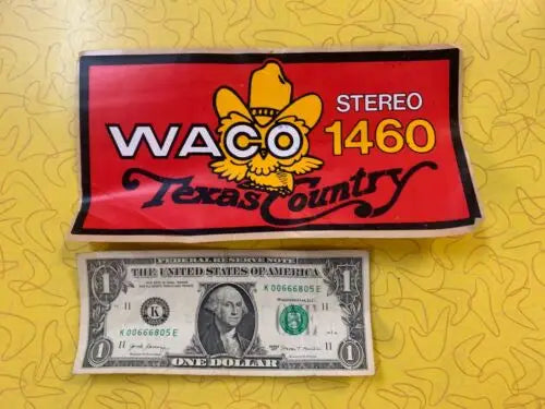 Waco 1460 Country Texas Radio bumper sticker showcasing classic country Texas radio style