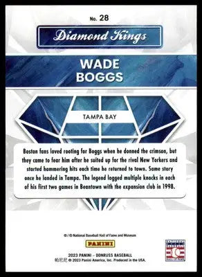Wade Boggs 2023 Donruss Diamond Kings #28 Tampa Bay Devil Rays - Baseball Card Single