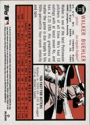 Walker Buehler 2021 Topps Archives #73 Los Angeles Dodgers - Baseball Card Single