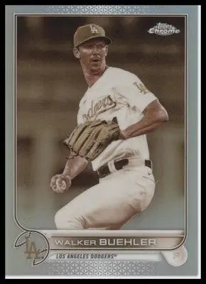 Walker Buehler 2022 Topps Chrome Sepia Refractor #123 Los Angeles Dodgers - Baseball Card Single