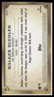 Walker Buehler 2022 Topps Gypsy Queen Gypsy Gems Minis #GGM-19 LA Dodgers - Baseball Card Single