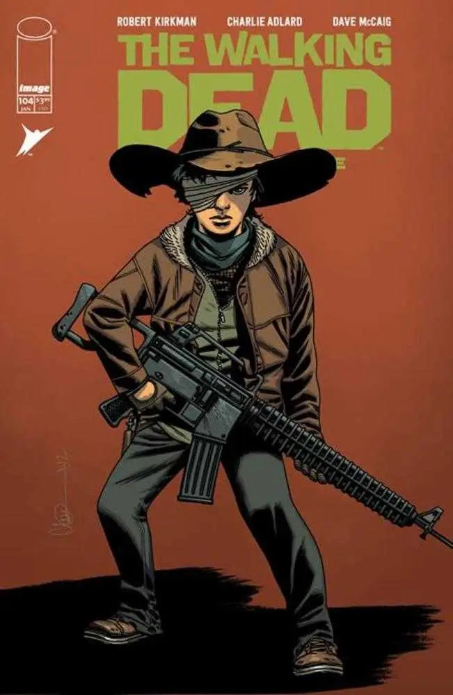 Walking Dead Deluxe #104 Cover B features cowboy hat figure with rifle, Dave Mccaig Variant