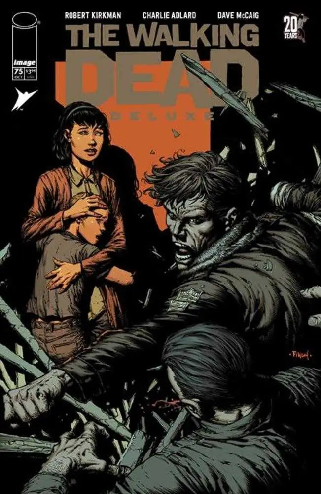 Walking Dead Deluxe #75 cover featuring dramatic art of two characters from The Walking Dead