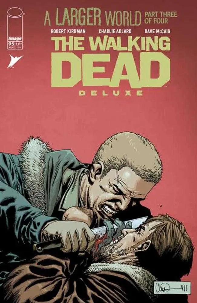 Comic book cover for Walking Dead Deluxe #95 featuring a violent confrontation scene