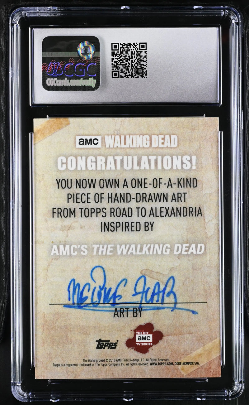 Graded Melike Acar sketch card of Jadis from The Walking Dead, CGC 10 Gem Mint