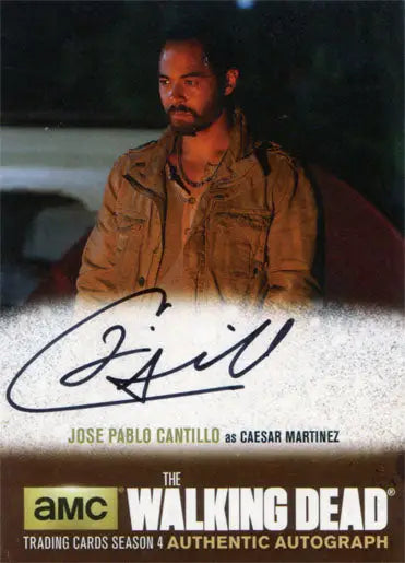 Autographed trading card of Caesar Martinez from The Walking Dead Season 4 Part 1
