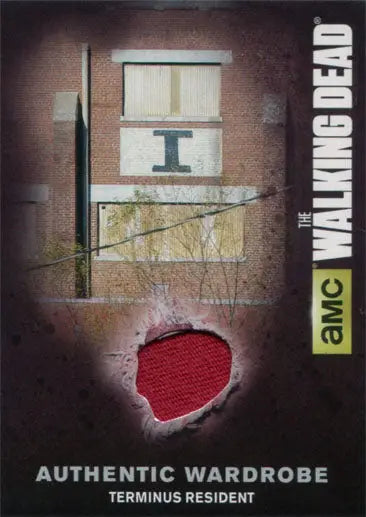Walking Dead Season 4 Wardrobe Card featuring Terminus Resident fabric swatch