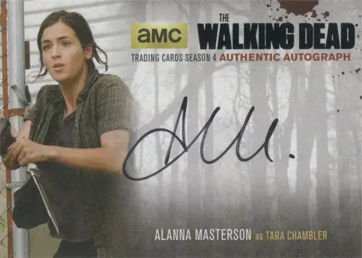 Autographed trading card of Alanna Masterson as Tara Chambler from The Walking Dead