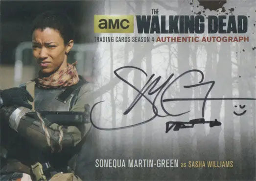 Autographed trading card of Sonequa Martin-Green from The Walking Dead series