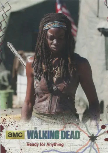 Fierce character with dreadlocks from The Walking Dead on a Silver Foil Parallel card