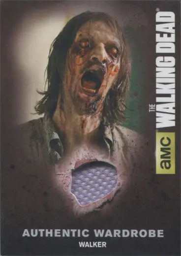 Grotesque zombie figure with swatch in Walking Dead Season 4 trading cards collectible