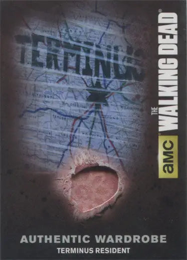 Torn flesh-colored fabric representing a Terminus Resident from Walking Dead trading cards
